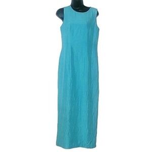 SPENSER JEREMY‎ Sleeveless Maxi Dress Turquoise Blue Casual Summer Dress silk